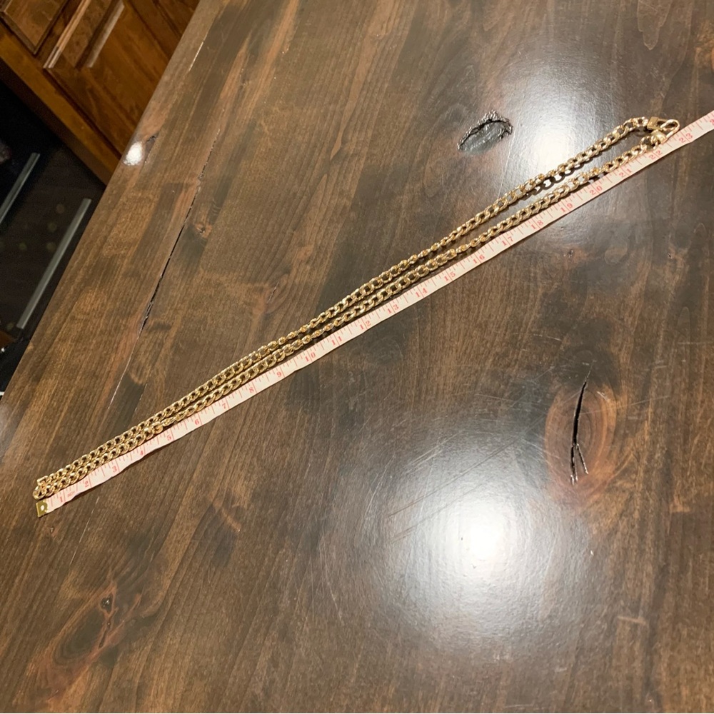 New Unisex 23 Inch Electroplated Gold Cuban Link Chain - Picture 9 of 9